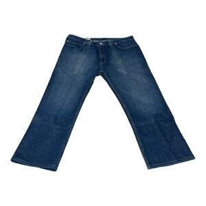 Vintage Y2K Perry Ellis Mens Relaxed Fit Wide Leg‎ Blue Wash Denim Jeans 36x30